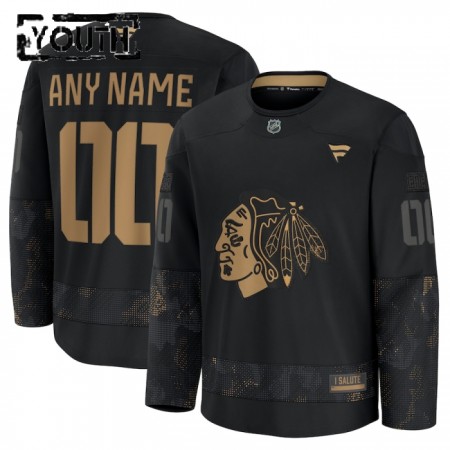 Maillot de Hockey Chicago Blackhawks Personnaliser Fanatics Military Appreciation Practice 2024-25 Noir - Enfant Maillot de Hockey Chicago Blackhawks Personnaliser Fanatics Military Appreciation Practice 2024-25 Noir - Enfant